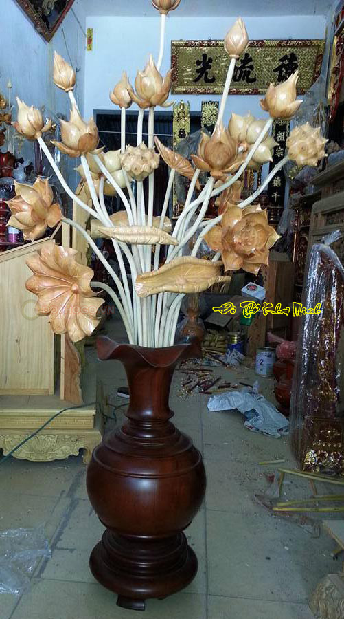 Hoa sen gỗ thờ